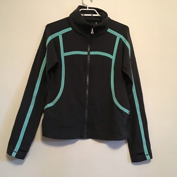 *Rare* Lululemon Lightweight Jacket Charcoal with Green Detailing - Picture 2 of 5